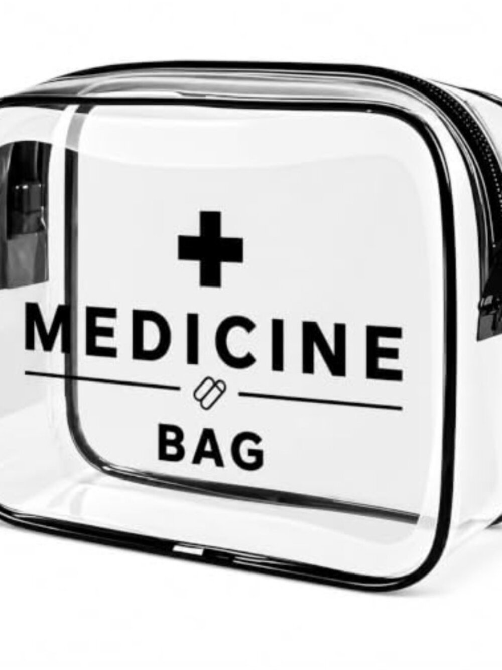 Clear Toiletry Bag Zipper Carry Handle Travel Makeup Pouch
